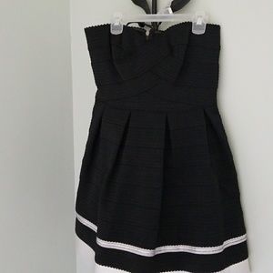 Black and white off the shoulder dress